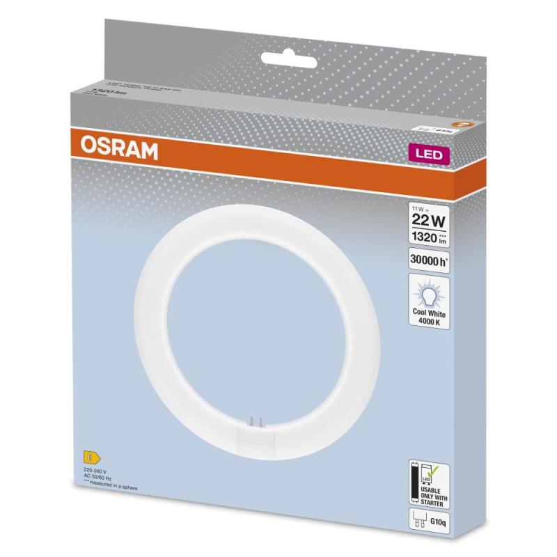 OSRAM T9 G10q LED-Röhre in Ringform 11W Ersatz für 22W 4000K  EM neutralweißes Licht KVG/VVG